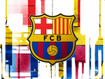 velké logo klubu FC Barcelona 