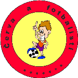 velké logo klubu Červa a fotbalisti
